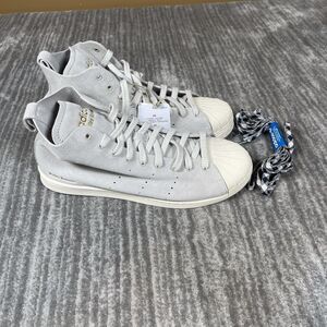 Adidas WB Superstar H Shoes Mens Size 8.5 Gray Suede High Top JQ1633 Sneakers
